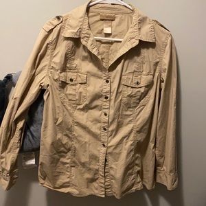 Casual tan button down